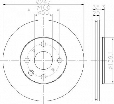 HELLA PAGID 8dd355112311 -  Тормозной диск
